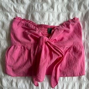 pink shein strapless top